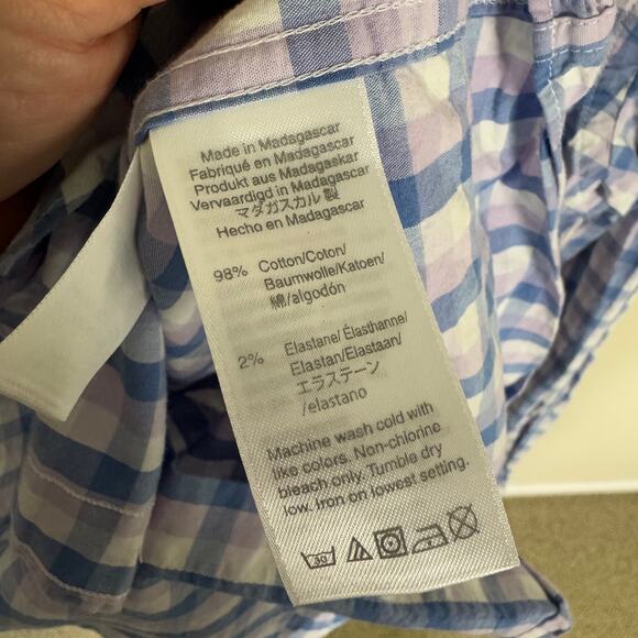 J Crew Slim Flex Washed Gingham Button Up Shirt US Men's S - Picture 4 of 6